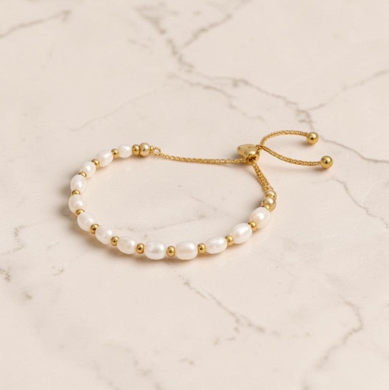 Aurélia – Dames Vintage Parel Armband, Verguld en Waterbestendig