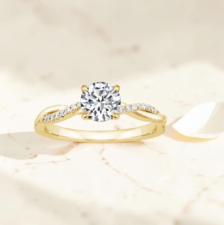 Elegante Gedraaide Ring met Diamant - Zilver, Goud en Rose Goud - Nikkelvrij en Waterbestendig