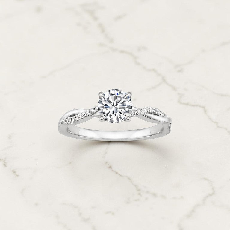 Elegante Gedraaide Ring met Diamant - Zilver, Goud en Rose Goud - Nikkelvrij en Waterbestendig