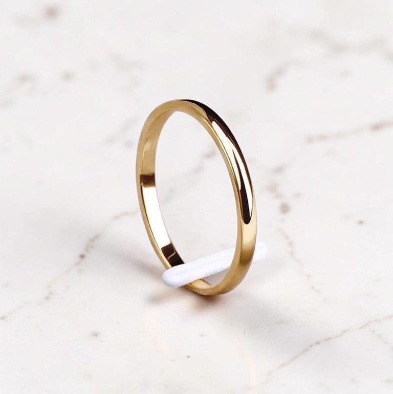 Elegante Ring – Stevige Zilveren Kern,  2.5 Micron Verguld - Hoogwaardig en Comfortabel