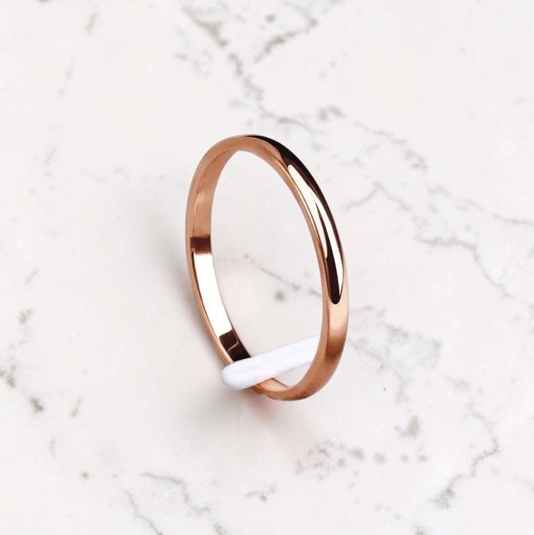 Elegante Ring – Stevige Zilveren Kern,  2.5 Micron Verguld - Hoogwaardig en Comfortabel