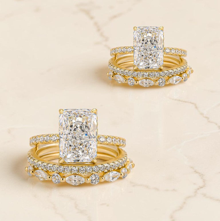 Elegante Ringen Set Dames – 18K Verguld, Stevige Zilveren Kern, Luxe en Nikkelvrij
