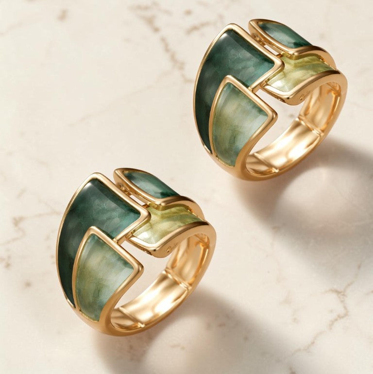 Elegante Gouden Ring Dames, 18K Verguld Sterling Zilver