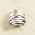 Vintage – Zilveren Wikkel Ring, Nikkelvrij, Kleurvast en Waterbestendig