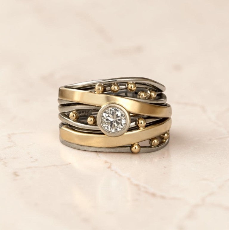 Zikornia - Vintage Ring, 18K Verguld