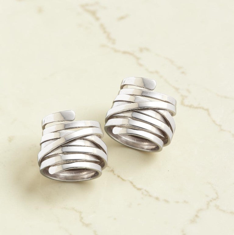 Vintage – Zilveren Wikkel Ring, Nikkelvrij, Kleurvast en Waterbestendig